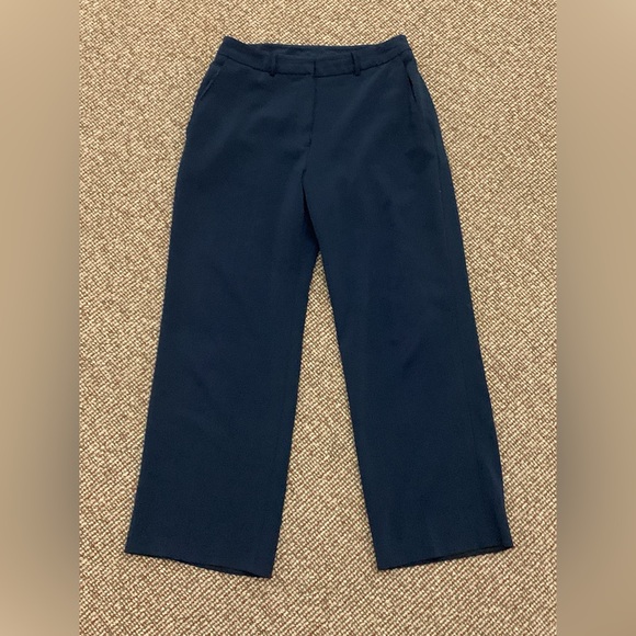 Women’s 4 Lauren Ralph Lauren Navy Wool Blend Flat Front Pants Slacks - Picture 2 of 13